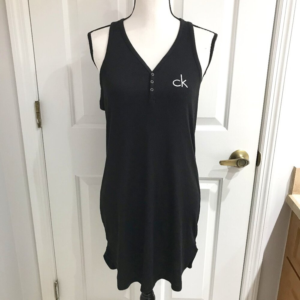 Calvin Klein Black V-Neck Sleep Tank Dress